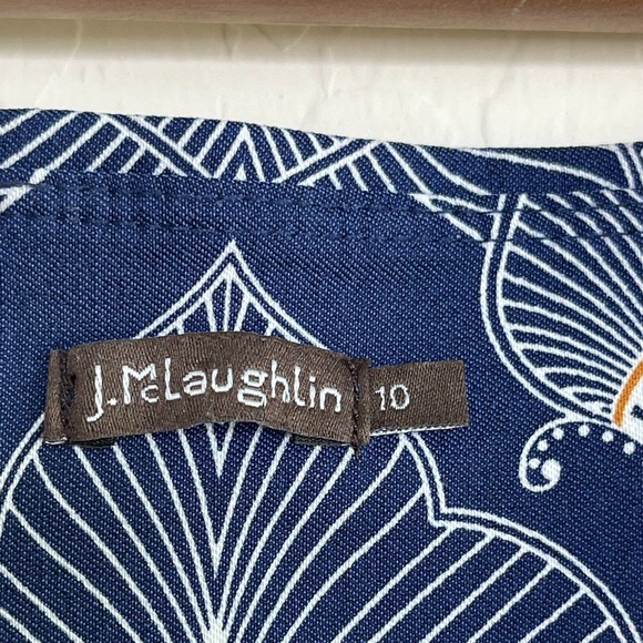 J McLaughlin Womens Pull On Catalina Cloth Pants Size 10 Geometric Straight Leg - Picture 10 of 12